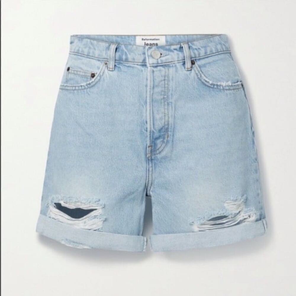 Reformation high waist jean shorts 25